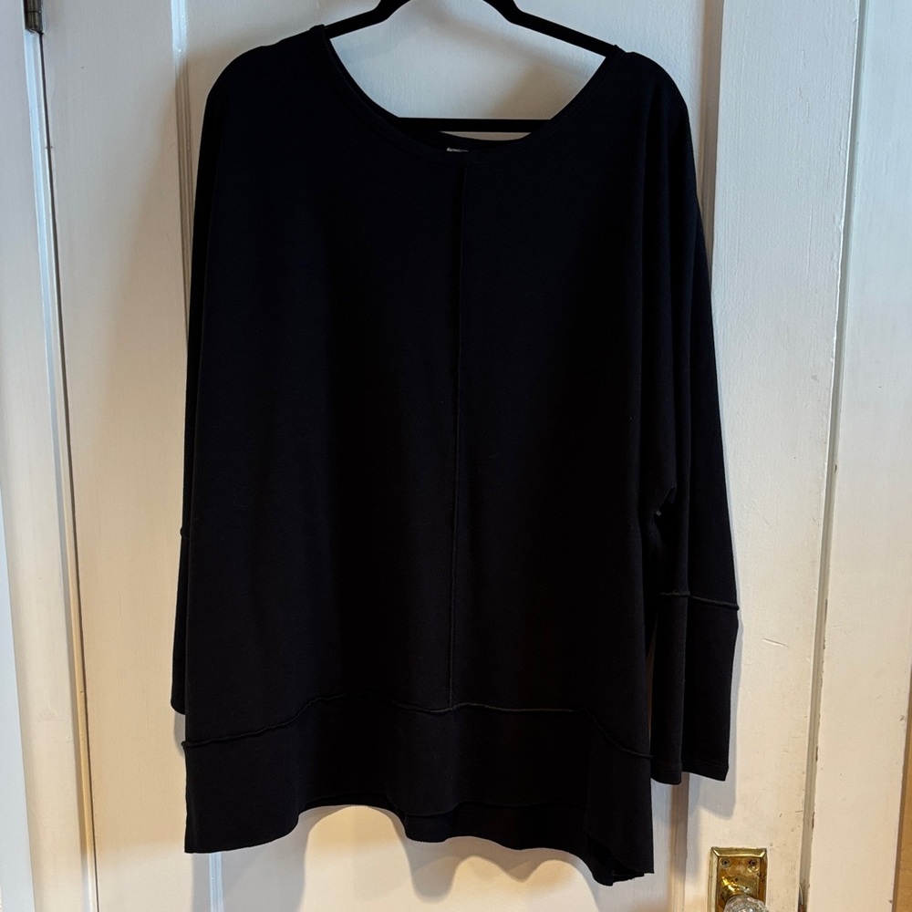 SPANX Black Oversized Long-Sleeve Sweatshirt